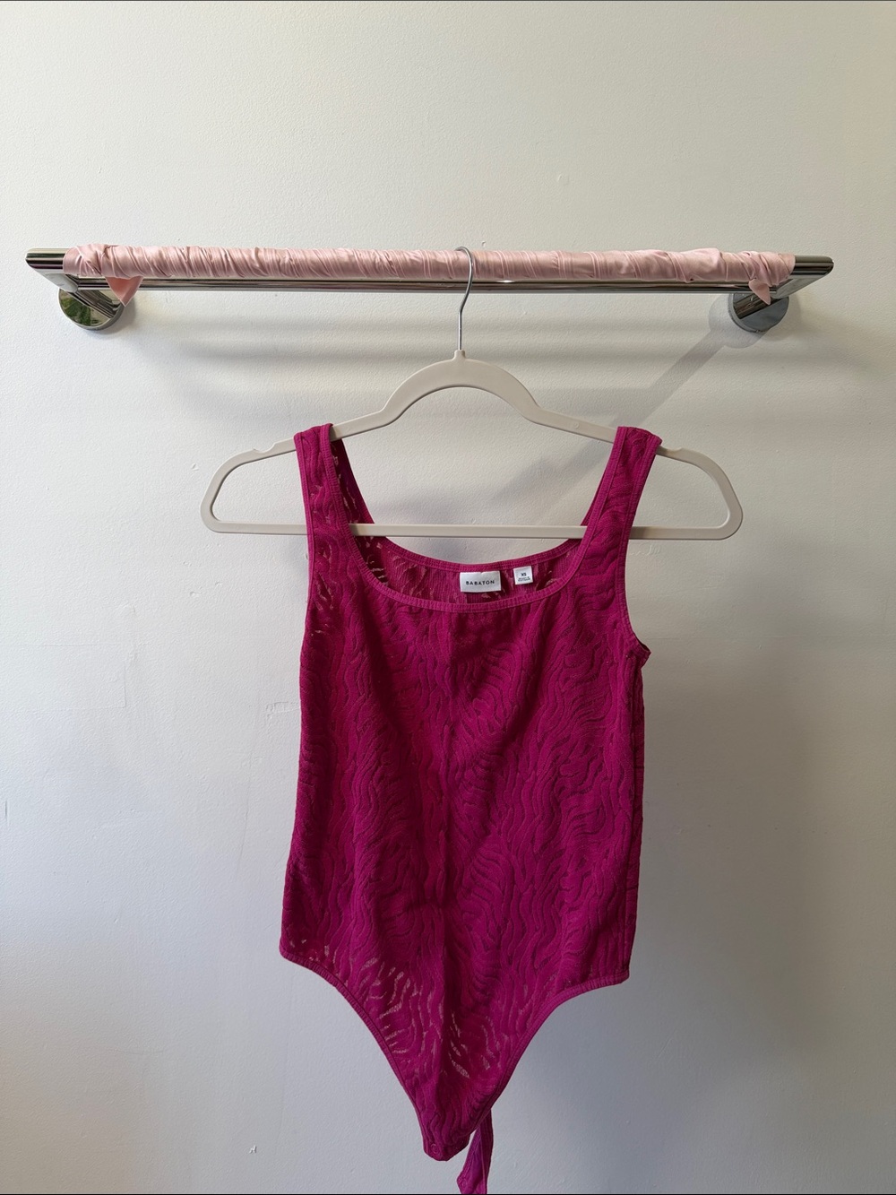 Babaton Fuchsia Lace Tank Bodysuit